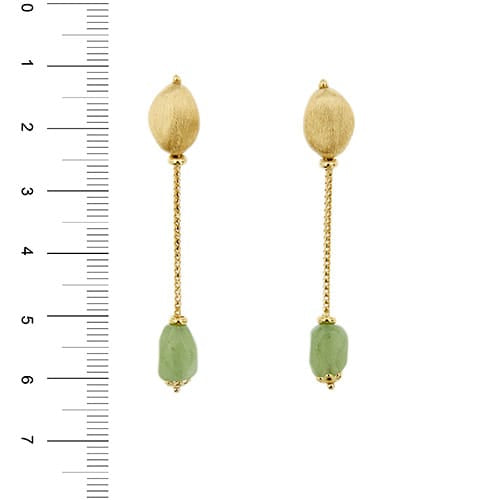 Boucles d'oreilles Boucles d’oreilles pendantes - Quartz aventurine en or jaune 18 ct 58 Facettes 29101