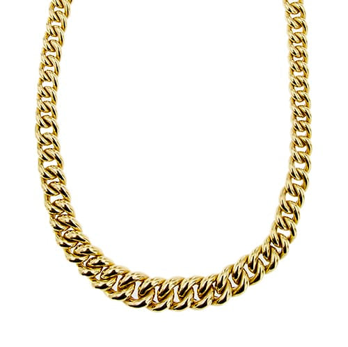 Collier Collier maille gourmette dégradée bombée en or jaune 18 ct 58 Facettes 37423