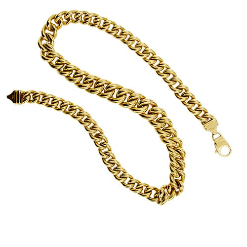 Collier Collier maille gourmette dégradée bombée en or jaune 18 ct 58 Facettes 37423