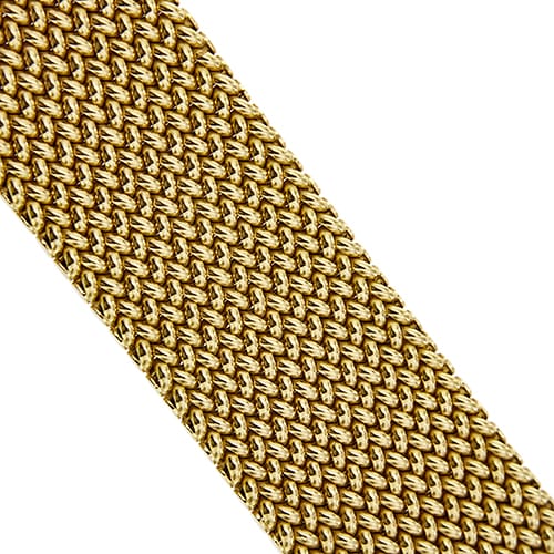 Bracelet Bracelet manchette vintage en or jaune 18 ct, maille milanaise 58 Facettes 37623