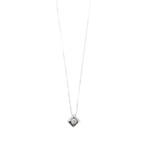 Collier Collier point de lumière en or blanc 18 ct avec diamant 0,10 ct 58 Facettes 26260