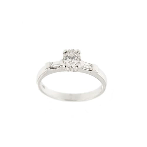 Bague 54 Solitaires - Bague en or blanc 18 ct et diamants 0,85 ct 58 Facettes 31355