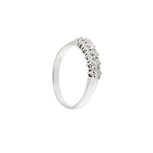 Bague Bague rivière - Anneau en or blanc 18 ct et diamants 0,35 ct 58 Facettes 37616