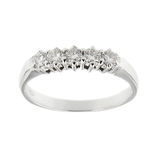 Bague Bague rivière - Anneau en or blanc 18 ct et diamants 0,35 ct 58 Facettes 37616
