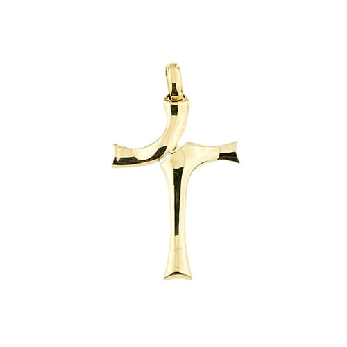 Pendentif Gianni-Carita - Pendentif croix moderne en or jaune 18 ct 58 Facettes 37872