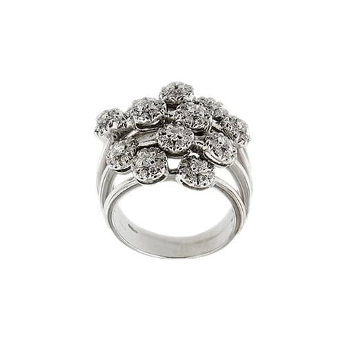 Bague Bague bouquet - Bague en or blanc 18 ct et diamants 58 Facettes 37546