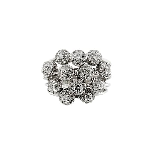 Bague Bague bouquet - Bague en or blanc 18 ct et diamants 58 Facettes 37546