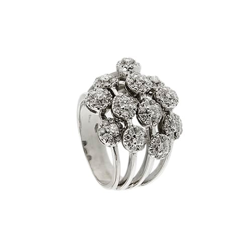 Bague Bague bouquet - Bague en or blanc 18 ct et diamants 58 Facettes 37546