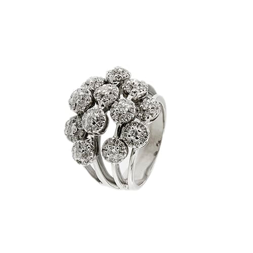 Bague Bague bouquet - Bague en or blanc 18 ct et diamants 58 Facettes 37546