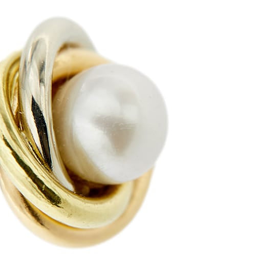 Boucles d'oreilles Boucles d’oreilles puces - Perles en or jaune, rose et blanc 18 ct 58 Facettes 35533