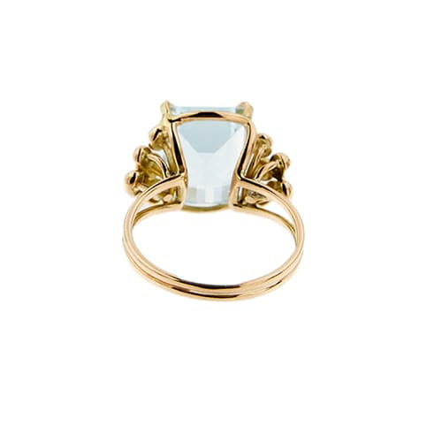 Bague 57 Bague vintage en or rose 18 ct avec aigue-marine 6,50 ct 58 Facettes 28613