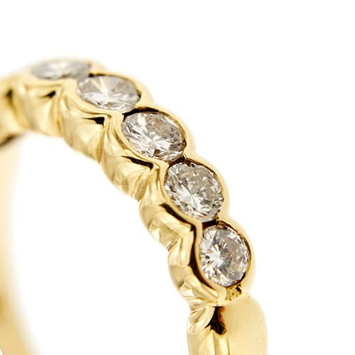Bague Bague rivière en or jaune 18 ct avec diamants 0,58 ct 58 Facettes 38450