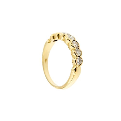Bague Bague rivière en or jaune 18 ct avec diamants 0,58 ct 58 Facettes 38450