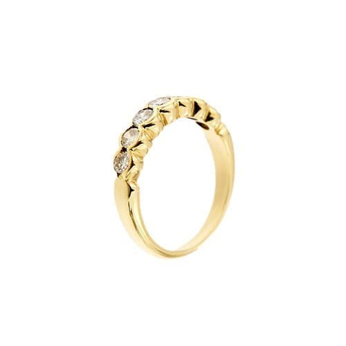 Bague Bague rivière en or jaune 18 ct avec diamants 0,58 ct 58 Facettes 38450