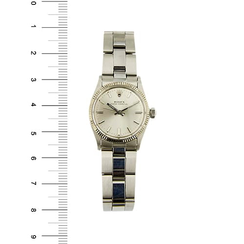 Montre Rolex Oyster Perpetual - Montre en acier, lunette cannelée en or blanc 58 Facettes 36869