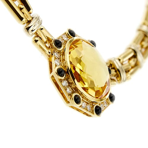 Collier Chimento - Collier en or jaune et blanc avec citrine, saphirs et diamants 58 Facettes 31915