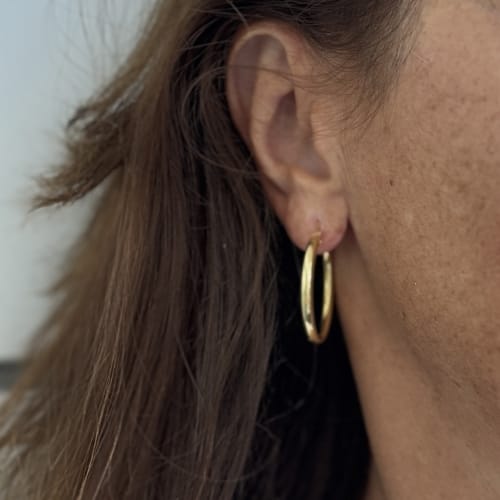 Boucles d'oreilles Boucles d'oreilles créoles ovales en or jaune 18 ct 58 Facettes 37575