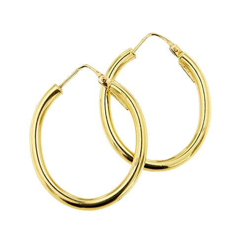 Boucles d'oreilles Boucles d'oreilles créoles ovales en or jaune 18 ct 58 Facettes 37575