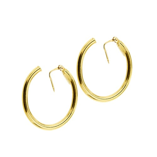 Boucles d'oreilles Boucles d'oreilles créoles ovales en or jaune 18 ct 58 Facettes 37575
