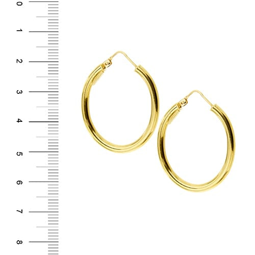 Boucles d'oreilles Boucles d'oreilles créoles ovales en or jaune 18 ct 58 Facettes 37575