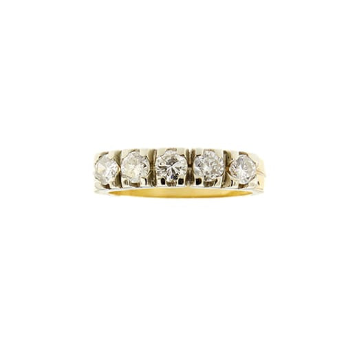 Bague Bague rivière en or jaune et or blanc 18 ct avec diamants 0,80 ct 58 Facettes 37551