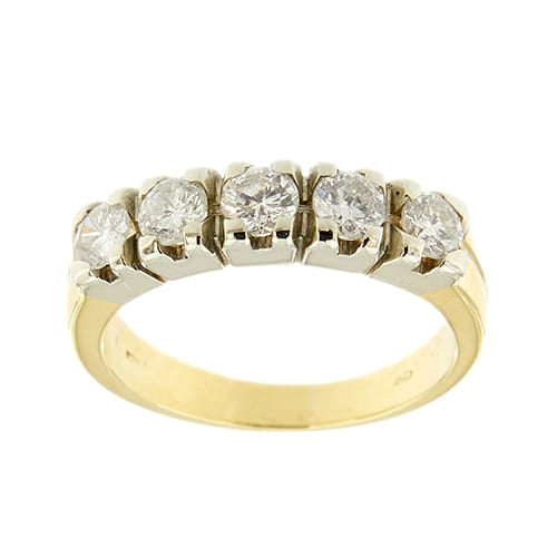 Bague Bague rivière en or jaune et or blanc 18 ct avec diamants 0,80 ct 58 Facettes 37551