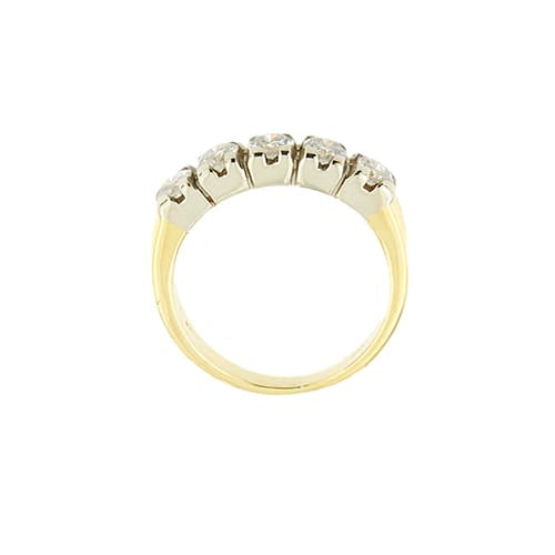 Bague Bague rivière en or jaune et or blanc 18 ct avec diamants 0,80 ct 58 Facettes 37551