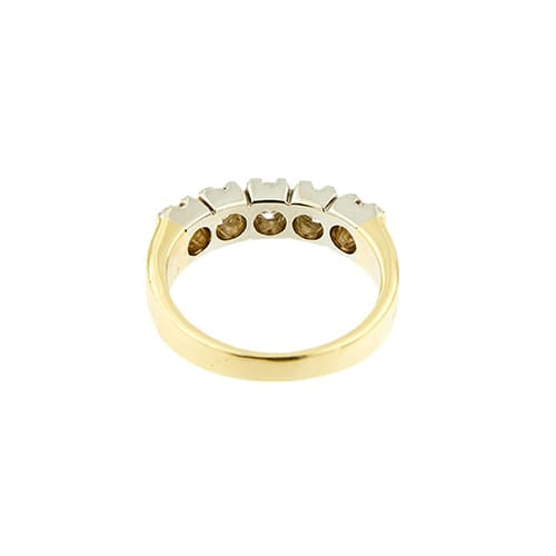 Bague Bague rivière en or jaune et or blanc 18 ct avec diamants 0,80 ct 58 Facettes 37551