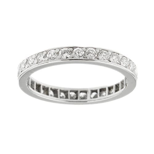 Bague Bague éternité en or blanc 18 ct avec diamants 1,45 ct 58 Facettes 36705