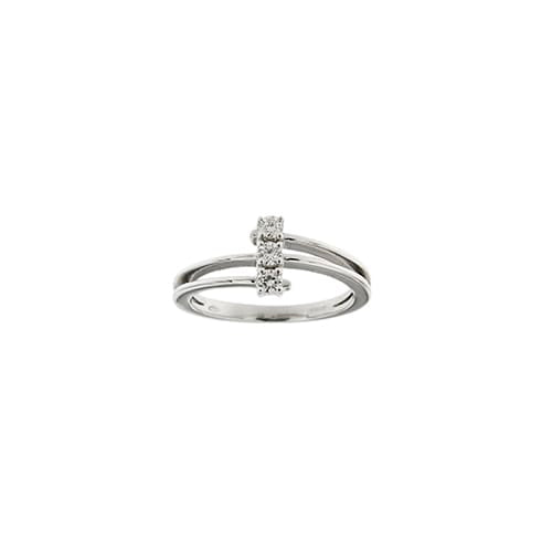 Bague 55 Bliss - Bague trilogy en or blanc 18 ct avec diamants 0,18 ct 58 Facettes 35929