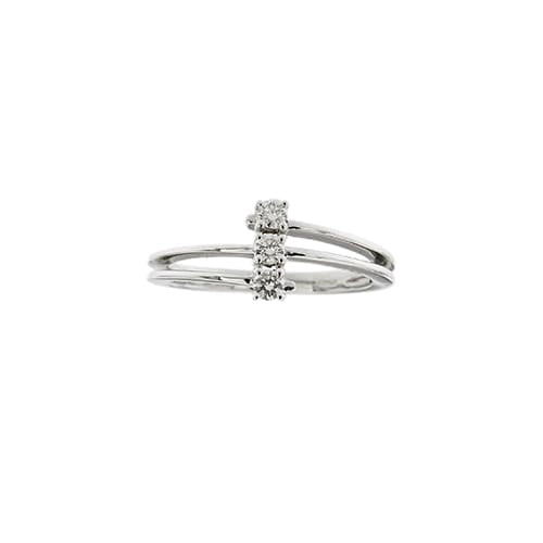 Bague 55 Bliss - Bague trilogy en or blanc 18 ct avec diamants 0,18 ct 58 Facettes 35929