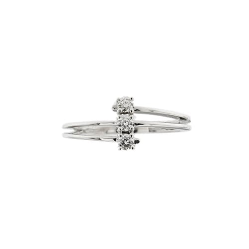 Bague 55 Bliss - Bague trilogy en or blanc 18 ct avec diamants 0,18 ct 58 Facettes 35929