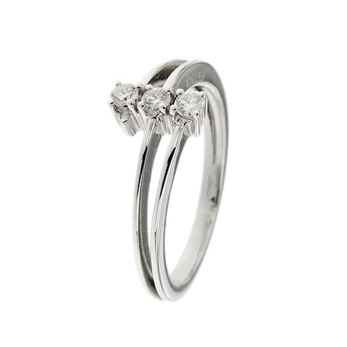Bague 55 Bliss - Bague trilogy en or blanc 18 ct avec diamants 0,18 ct 58 Facettes 35929
