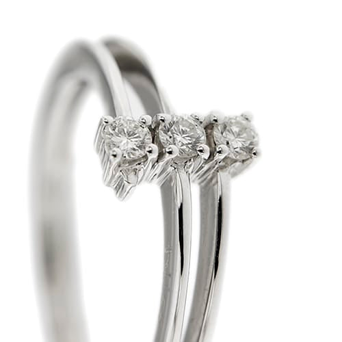 Bague 55 Bliss - Bague trilogy en or blanc 18 ct avec diamants 0,18 ct 58 Facettes 35929