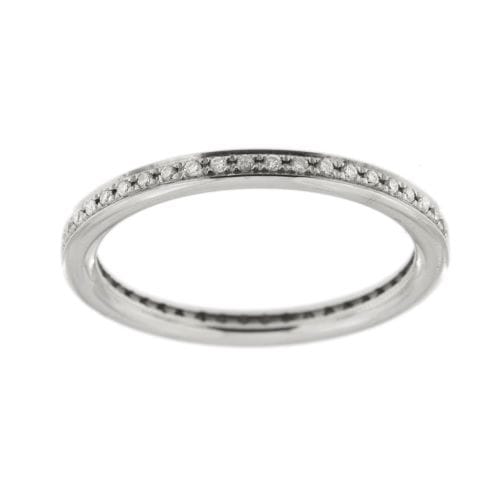 Bague 54 Bliss - Bague éternité en or blanc 18 ct avec diamants 0,50 ct 58 Facettes 13193