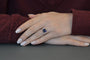 Bague 53 Bague en platine avec saphir de Ceylan 3,96 ct et diamants 58 Facettes 27472-27423-27424-27618