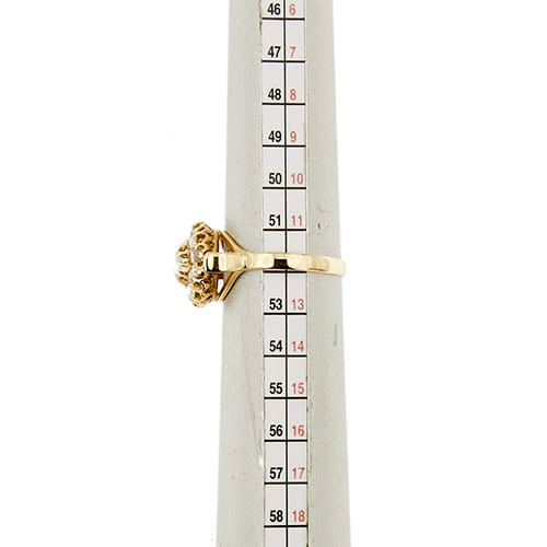 Bague 54 Bague fleur vintage en or jaune 18 carats et diamants 0,65 ct 58 Facettes 36479