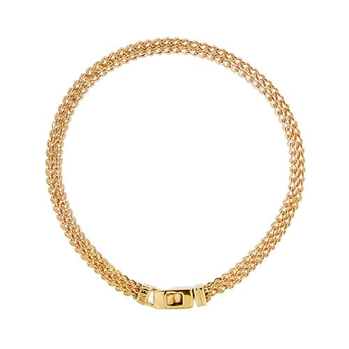 Bracelet Unoaerre - Bracelet maille queue de renard en or rose 18 kt 58 Facettes 37966