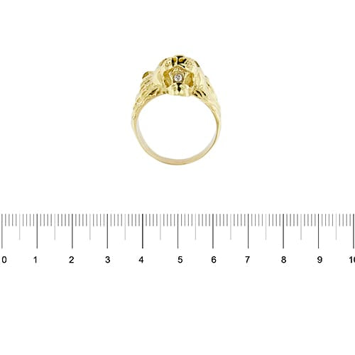 Bague Bague tête de lion homme en or jaune 18 ct et diamants 58 Facettes 30011
