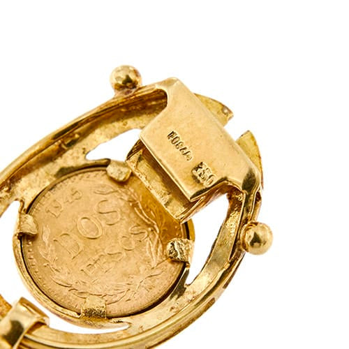 Bracelet Bracelet vintage émaillé à pièces Dos Pesos en or jaune 18 ct 58 Facettes 36092