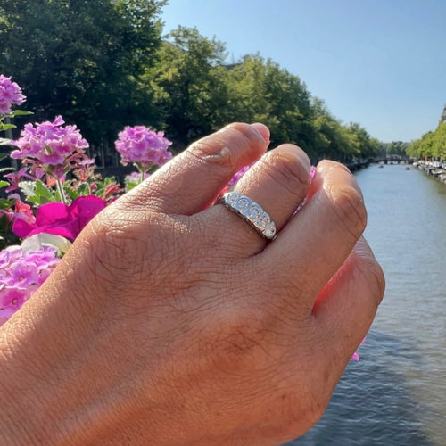 Bague 52.5 Bague rivière - Diamants taille ancienne en platine 58 Facettes ABF1493922394959A6DBB6DF4ADE9AEC