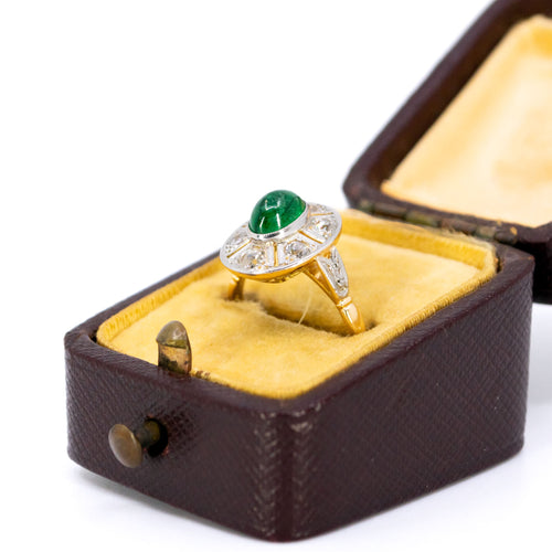 Bague 53.5 Bague Art déco en or 18 ct avec émeraude et diamant 58 Facettes 37A8280FBA9148F2819E194FCF5B7C61