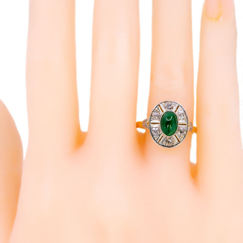 Bague 53.5 Bague Art déco en or 18 ct avec émeraude et diamant 58 Facettes 37A8280FBA9148F2819E194FCF5B7C61