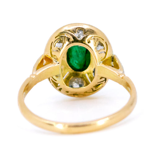 Bague 53.5 Bague Art déco en or 18 ct avec émeraude et diamant 58 Facettes 37A8280FBA9148F2819E194FCF5B7C61