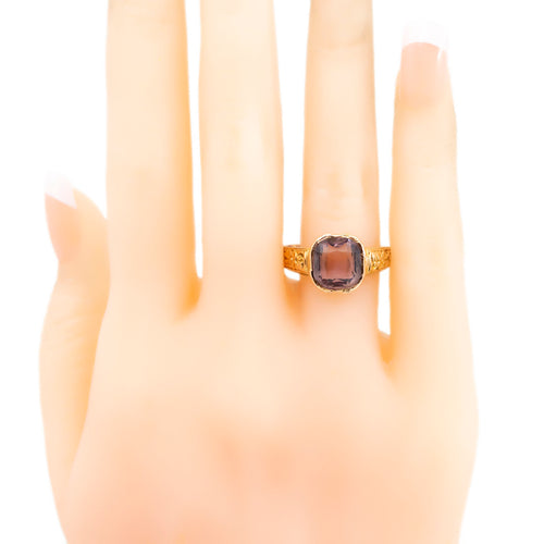 Bague 61 Bague solitaire rétro en or 14 carats avec améthyste 3,00 ct 58 Facettes FFBACBC95CC944E7BF80095C9212A5F8