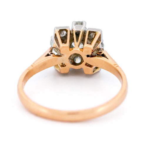 Bague 57 Bague rétro en or jaune 18 carats et platine avec diamants 58 Facettes D8723C1C4DA74C178BA364DFE08475C0