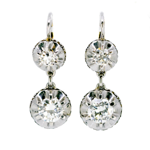 Boucles d'oreilles Boucles d’oreilles Art déco pendantes en platine et or jaune 18 carats, diamants 58 Facettes D2D9C0338BA4497E9358059C2364AEA6
