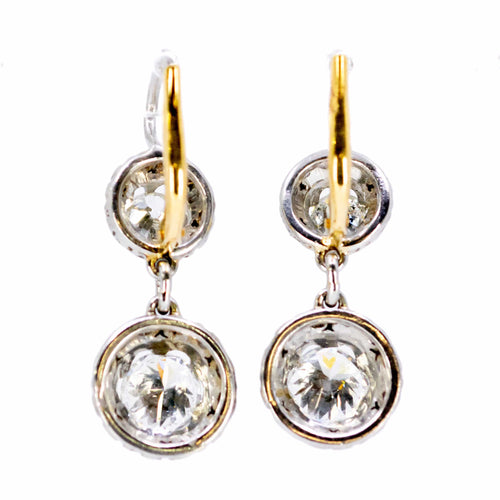 Boucles d'oreilles Art déco - Boucles d'oreilles pendantes en platine, or jaune 18k et diamants 58 Facettes D2D9C0338BA4497E9358059C2364AEA6