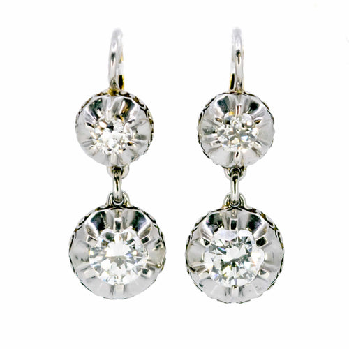 Boucles d'oreilles Art déco - Boucles d'oreilles pendantes en platine, or jaune 18k et diamants 58 Facettes D2D9C0338BA4497E9358059C2364AEA6