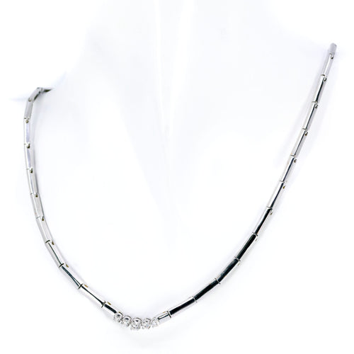 Collier Collier vintage - Diamant taille brillant en or blanc 18 carats 58 Facettes 5426777A8BC64C87AD7642D140E4708F